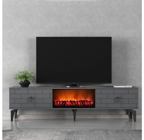 TV stolík/skrinka s krbom Bisena (antracit) . Vlastná spoľahlivá doprava až k Vám domov. 1095513