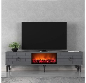 TV stolík/skrinka s krbom Bisena (antracit) . Vlastná spoľahlivá doprava až k Vám domov. 1095513