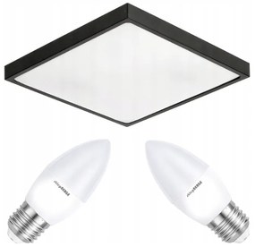 Stropné LED svietidlo LARI-S BLACK - 2xE27 IP20 + 2x E27 10W sviečka - teplá biela