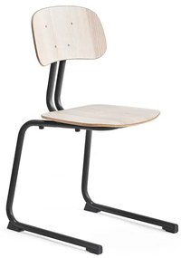 Školská stolička YNGVE, podnož s klzákmi, výška 460 mm, antracit/jaseň