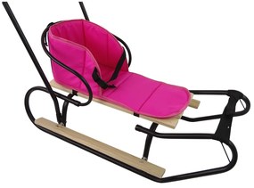 LEAN TOYS Mäkký matrac do saní, tri upevňovacie prvky - ružová