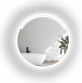 Okrúhle pieskované zrkadlo Elif II s Led podsvietením Fi 200 cm