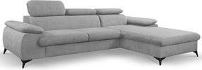 Rohová sedacia súprava Scala, svetlo šedá látka, pravý roh