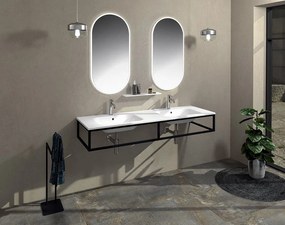 Sapho Sapho, SKA konzola pod umývadlo/dosku, 160x22x51cm, čierna matná, SKA860