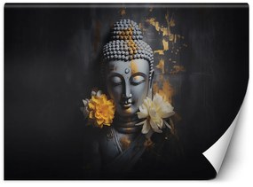 Gario Fototapeta Sivý Budha a kvety Materiál: Vliesová, Rozmery: 350 x 245 cm