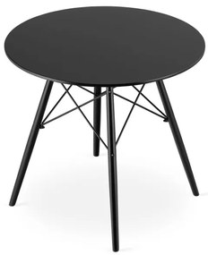 Okrúhly stôl TODI 80 cm čierny (čierne nohy)