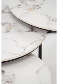 Sada 3 ks konferenčných stolíkov COMORO, biela/čierna