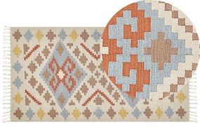 Bavlnený kelímový koberec 80 x 150 cm viacfarebný ATAN Beliani