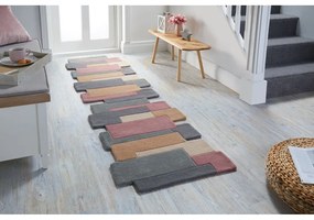 Vlnený koberec Flair Rugs Collage Earthy, 60 x 230 cm