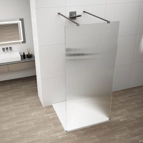 Polysan Polysan, ESCA GUN METAL jednodielna sprchová zástena do priestoru, Flute, 1500 mm, ES1315-12