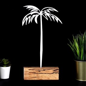 Kovová dekorácia Palm 35 cm biela