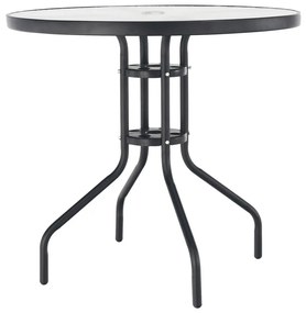 Tempo Kondela Jedálenský stôl, čierna oceľ/tvrdené sklo, BORGEN TYP 2