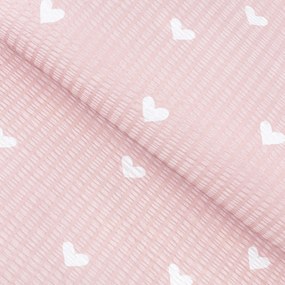 Goldea bavlnený krep - srdiečka na púdrovo ružovom 160 cm