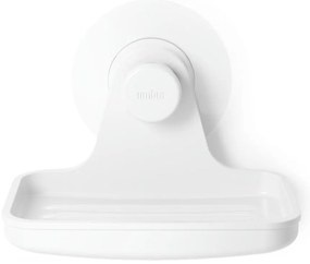 Biela nádobka na mydlo z recyklovaného plastu bez vŕtania Flex – Umbra