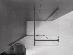 Mexen Velar, sprchový kút s posuvnými dverami 120(dvere) x 75(stena) cm, 8mm číre sklo, grafitová matná, 871-120-075-01-66