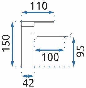 Rea Storm, umývadlová batéria h-150, chrómová, REA-B6202