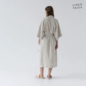 Béžový ľanový župan veľkosť S/M Summer - Linen Tales