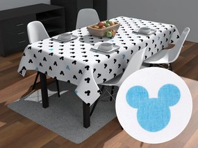 Biante Detský bavlnený obdĺžnikový obrus Sandra SA-079 Čierne a modré myšky Mickey 100x160 cm