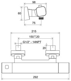 Ravak X070154 - Termostatická sprchová batéria FREE čierna