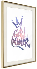 Artgeist Plagát - Girl Power [Poster] Veľkosť: 30x45, Verzia: Zlatý rám s passe-partout