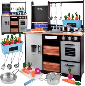JOKOMISIADA Loft Drevená detská kuchynka s chladničkou ZA4129