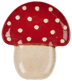 Servírovací keramický tanierik huba muchotrávka Mushroom - 21*22*3 cm