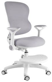 Detská rastúca stolička Neoseat JUNI 006 — látka, prateľný poťah, sivá