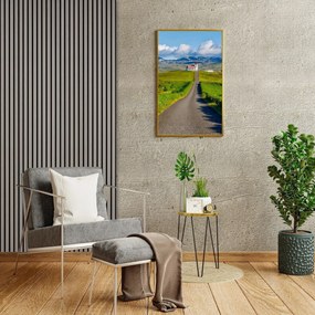 Drevený akustický panel, 2400 x 600 mm, B2BP009, dub grafitový