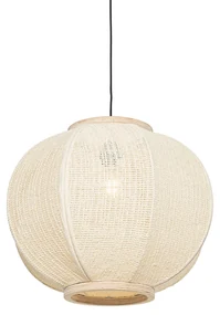 Inteligentné závesné svietidlo prírodná tkanina 48 cm vrátane Wifi G95 - Rob
