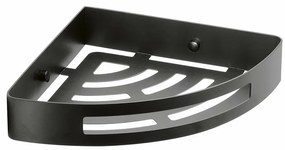 GEDY 247914 Smart rohová polica do sprchy, 21 x 4,5 x 21 cm, čierna matná