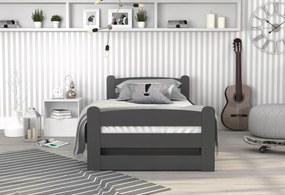 Posteľ s úložným priestorom Dávid 90x200 - sivá