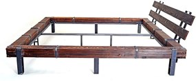 CHYRKA® Bytový nábytok posteľ z masívu Posteľ s trámom LL LEMBERG manželská posteľ loft vintage industriálny dizajn ručne vyrábané drevo kov