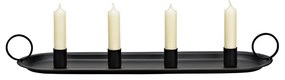 Adventný kovový svietnik ARRANGEMENT 49x14 cm - viac farieb Farba: Čierna