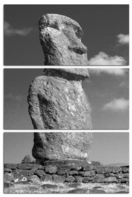 Obraz na plátne - Ahu Akivi moai - obdĺžnik 7921ČB (90x60 cm  )