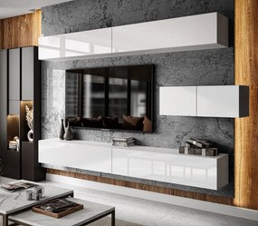 OBÝVACIA STENA ELEGANTE V BIELY LESK LED