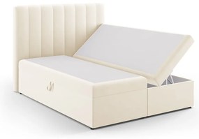 Béžová boxspring posteľ s úložným priestorom 160x200 cm Gina – Milo Casa