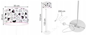 Detská stojacia lampa Minnie, 1x textilné tienidlo so vzorom, o