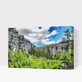 Gario Maľovanie podľa čísel Adršpašské skaly Rozmery: 60 x 40 cm, Rámovanie: S vnútorným rámom