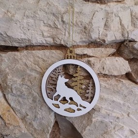 DECOLED Ozdoba, vlk, 8,5 cm, drevená