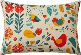Dekoračná obliečka na vankúš RETRO BIRD 50x70 cm, farebná