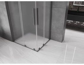 Mexen Velar Duo, sprchový kút s posuvnými dverami 90 x 80 cm, 8mm sklo námraza, brúsený grafit, 871-090-080-32-95