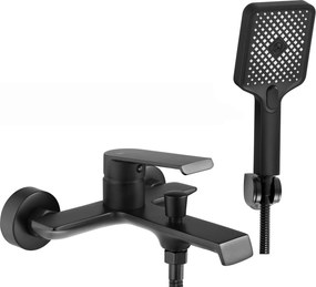 Rea Hass, vaňová batéria s ručnou sprchovou súpravou, čierna matná, REA-B9967