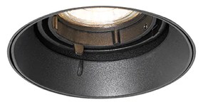 Sada 6 moderných zapustených bodových svetiel čierna GU10 okrúhla bezrámová - Oneon