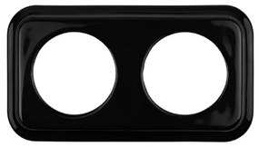 Elhard Štvorcový keramický dvojitý rámček, čierny KV3102B