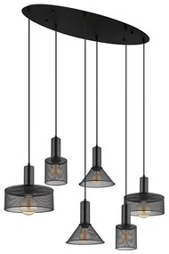 Globo 15648-6H - Luster na lanku JEDD 6xE27/60W/230V čierna