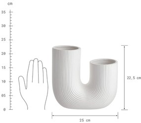 TUBE Váza ryhovaná 23 cm