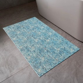 Kúpeľňová penová rohož / predložka PRO-078 Modrá batika - metráž šírka 65 cm
