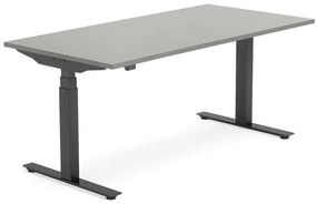 Výškovo nastaviteľný stôl MODULUS, 1600x800 mm, čierna, svetlošedá