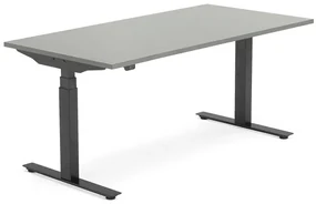 Výškovo nastaviteľný stôl MODULUS, 1600x800 mm, čierna, svetlošedá