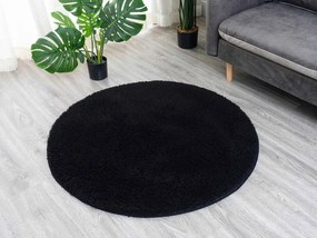 Okrúhly koberec Alpaka v čiernej farbe – mäkký a moderný Rozmer: 90 cm